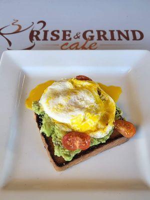 Avocado toast with eggs over medium!