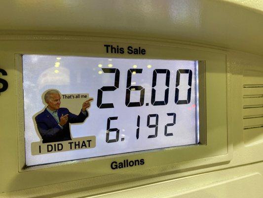 That's expensive for gas .... Thanks Biden