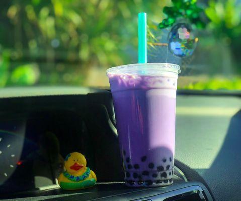 Taro Milk Tea with boba...pretty and SO ONO!!!