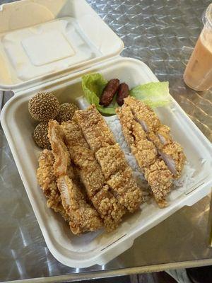 Spicy Chicken Cutlet Rice Plate 辣鸡排饭