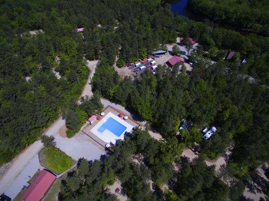 Aerial shot of our new pool!