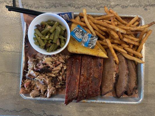 As served...3 meat platter