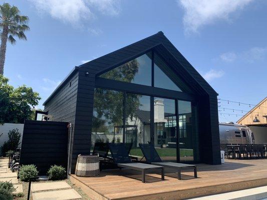 Beautiful pool house with ceramic window film