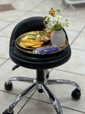 Really cute pedicure setup