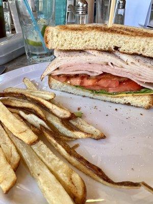 1/2 a club sandwich with fries. Huge and had nice crispy bacon that's hard to see in the photo.