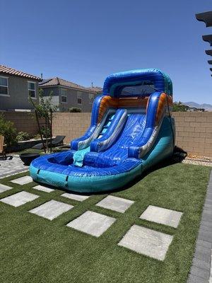 Blow up water slide