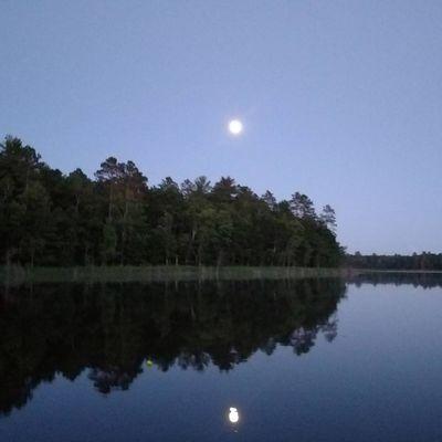 Beautiful sunset over the lake