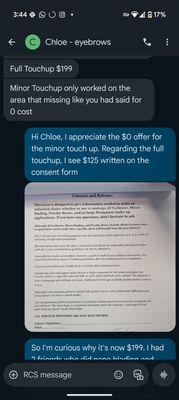 Full touch up price discrepancy ($125 vs $199)