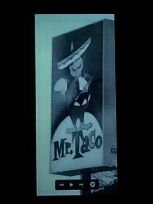 Video presentation featured old time area landmarks. "Mr.Taco", long since disappeared, was a favorite back in the day.