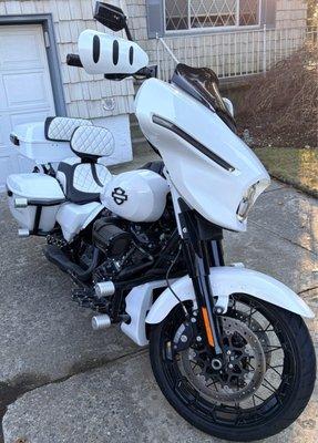 Harley seat redone by A & B.