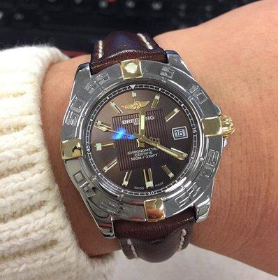 ladies 18K yellow gold/steel Breitling Cockpit