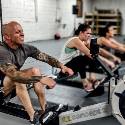 Rowing - CrossFit class. #CrossFitAF