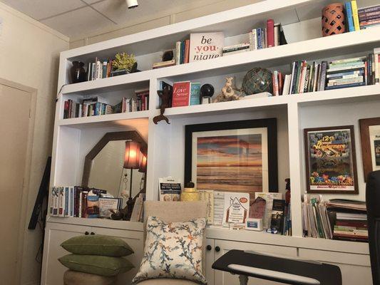 Bookshelf inside the office