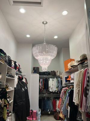 Master closet chandelier