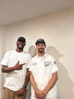 One of the professional techs (Justin).