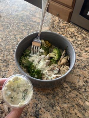 Mango Chicken with homemade tzatziki sauce