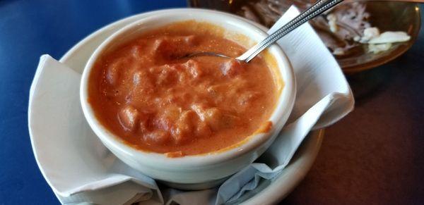 Cream of tomato soup that is way too thick.