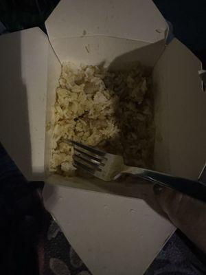 Kids meal with fatty chicken. Gross