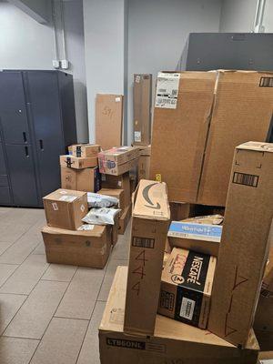 Our Amazon Hub locker room now that the front desk is unattended.