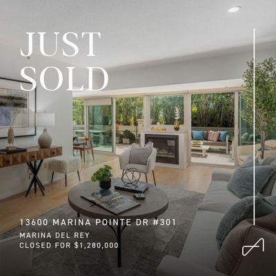 JUST SOLD
I'm so delighted to have represented such lovely clients in purchasing their perfect home in Marina Del Rey.