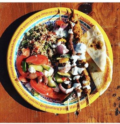 Meat and veggie kababs