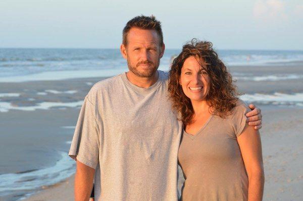 Jeannine and Todd anxious to get home from vacation to see our pooches!!