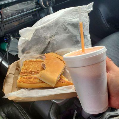 Cuban Sandwich and Papaya Shake