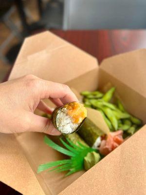 My favorite: scallop hand roll