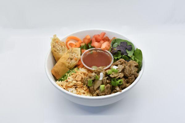 Noodle/Rice Salad Bowl with Eggrolls