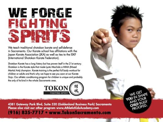 We are Sacramento's premier and best Karate & martial arts facility for children & adults. Visit us at www.TokonSacramento.com