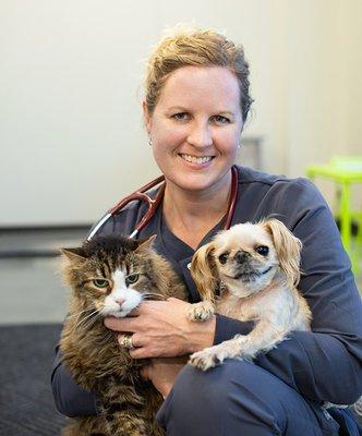 Dr. Julie with Sprocket and Pickles