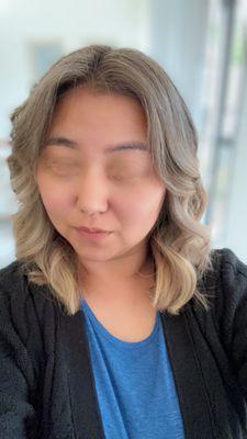 Cut off all my dead hair from October. Blended the blond with natural highlights since I'll eventually go back to my natural color.