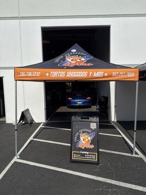 Custom tents and walk up signs