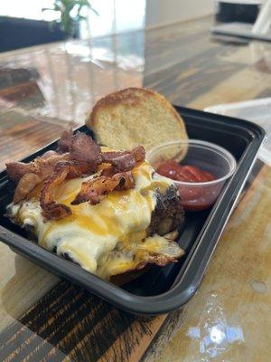 Bacon meatball burger