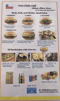 Menu- April 2022. I think they have a new name, and prices, but the food looks mostly the same. It's a good re-addition to the cluster. :)