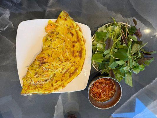 Vietnamese Sizzling Crepe - Bánh Xèo
