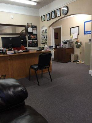 The inside office. Friendly receptionist.