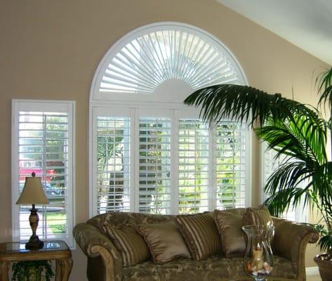 White plantation shutters