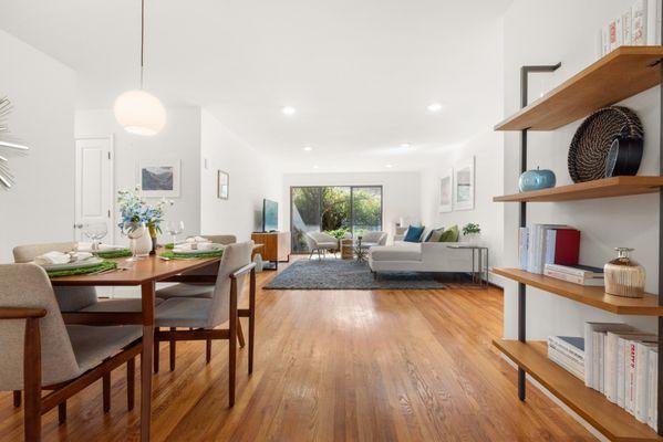 Spacious two-bedroom living/dining area