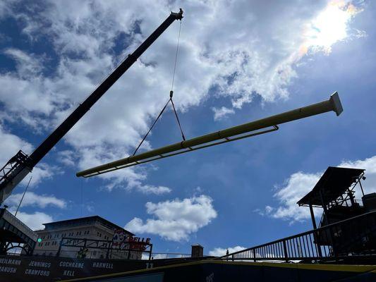 Comerica Park - New Foul Poles Manufactured and Installed March 28, 2022