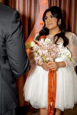 Engagement ring and wedding band.