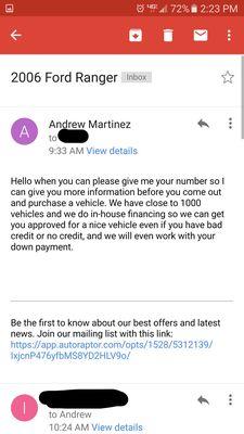 when asked for a price this is 1st reply....?