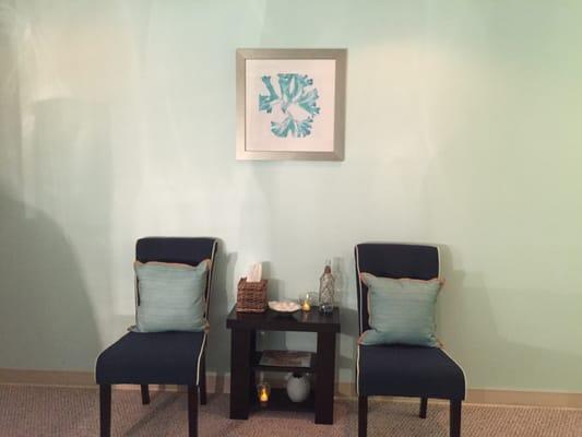 Client seating in waiting area