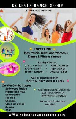 Dance classes for kids, Youth, Teens and women's