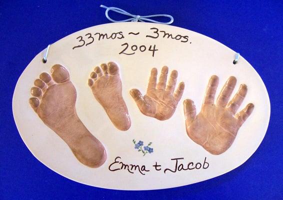 learn to make baby footprints & handprints in clay with Pawprints in Morro Bay