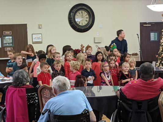 Grandkids and friends singing Christmas carols.  12/14/19