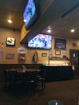 Watching the game and enjoying an amazing meal of sirloin tips, garlic mashed potatoes, and garlic bread! Yum!