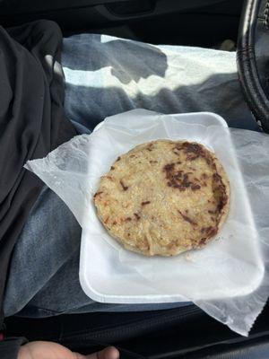 Pork bean and cheese pupusa (revuelta)