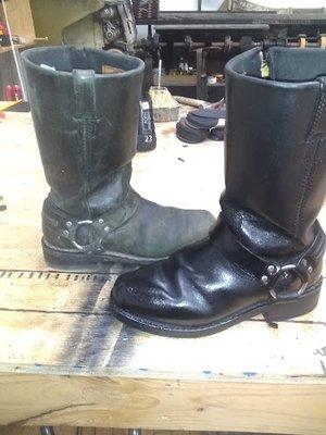 Biker boots cleaned and reconditioned