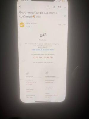 Confirmed order before closing